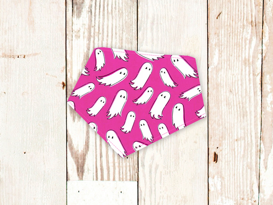 BibbyBubby Fuchsia Ghosts Halloween Dog Bandana