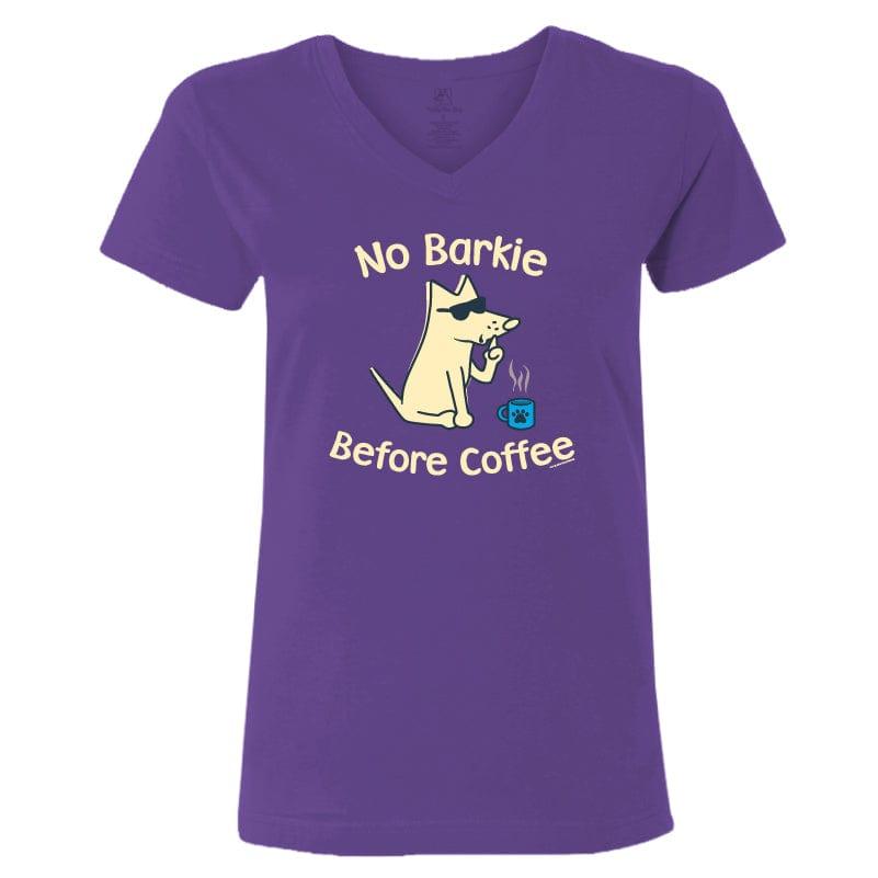 No Barkie Before Coffee - Ladies T-Shirt V-Neck - Rocky & Maggie's Pet Boutique and Salon