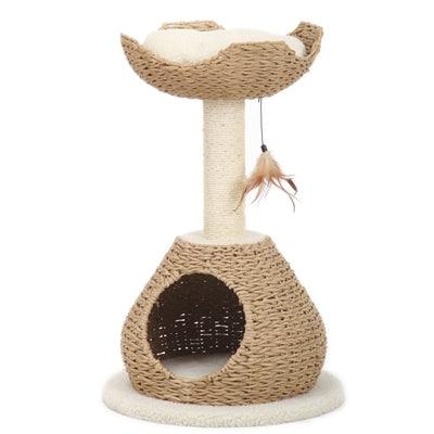 Walk Up Natural Aesthetic, Handwoven, Eco-Friendly, Sustainable Small Cat Tower - Rocky & Maggie's Pet Boutique and Salon