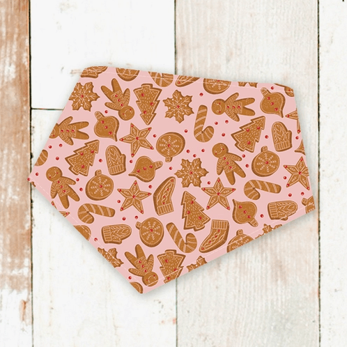 Pink Gingerbread Cookies Christmas Dog Bandana - Rocky & Maggie's Pet Boutique and Salon