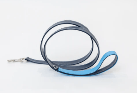 Signature Dog Leash - Navy blue Leather - Rocky & Maggie's Pet Boutique and Salon