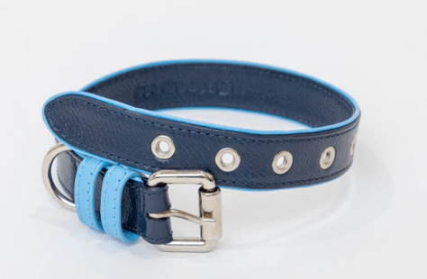Signature dog collar - Navy blue leather - Rocky & Maggie's Pet Boutique and Salon