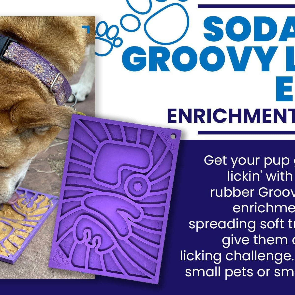 Groovy Love Design eMat Enrichment Lick Mat - Small Purple - Rocky & Maggie's Pet Boutique and Salon