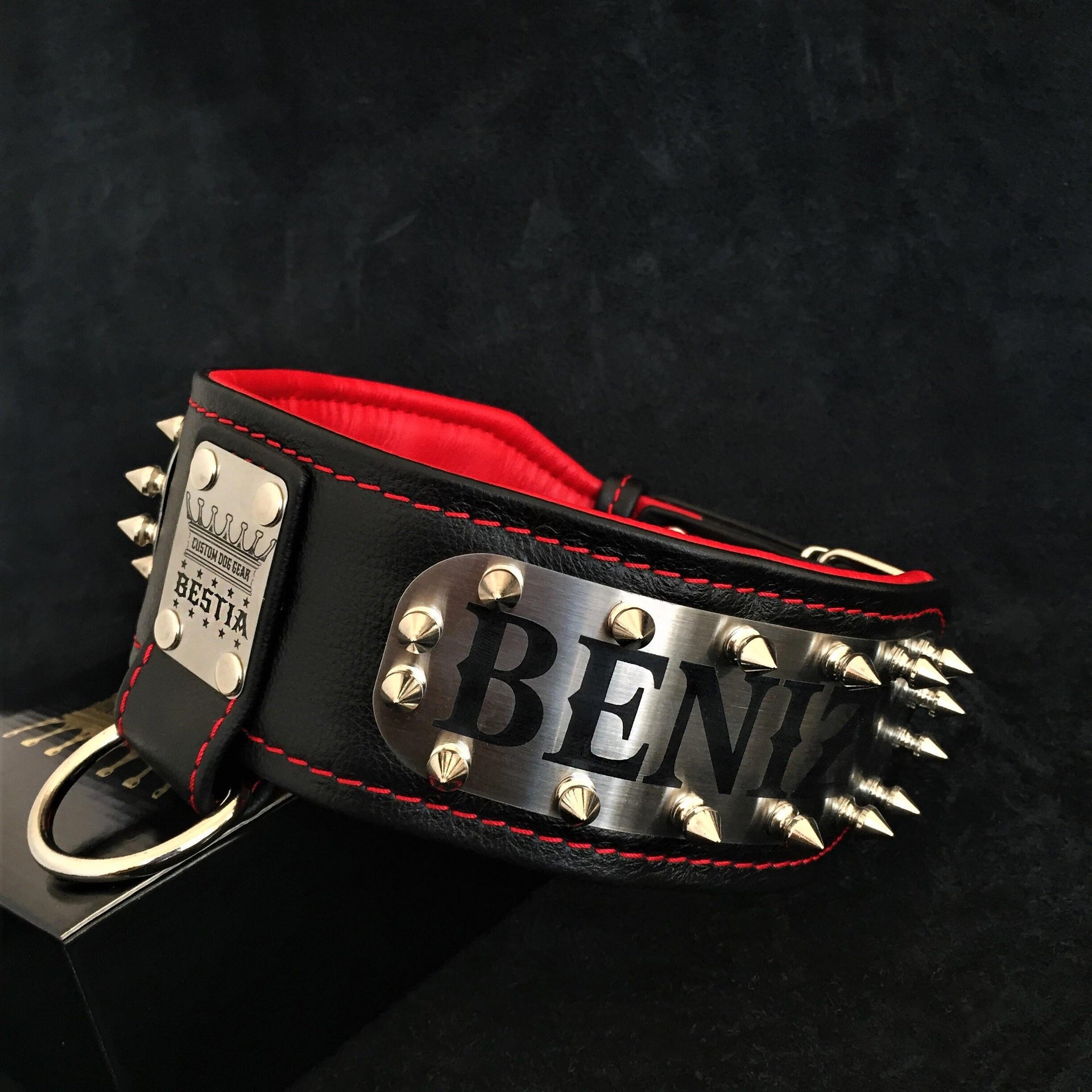 custom dog gear The Kennel collar- personalized! Size XXL - fitting a neck of 25.6 to 29.6 inch (65