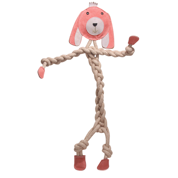 Bitsy Bunny Natural Rope Knottie Dog Toy, Large