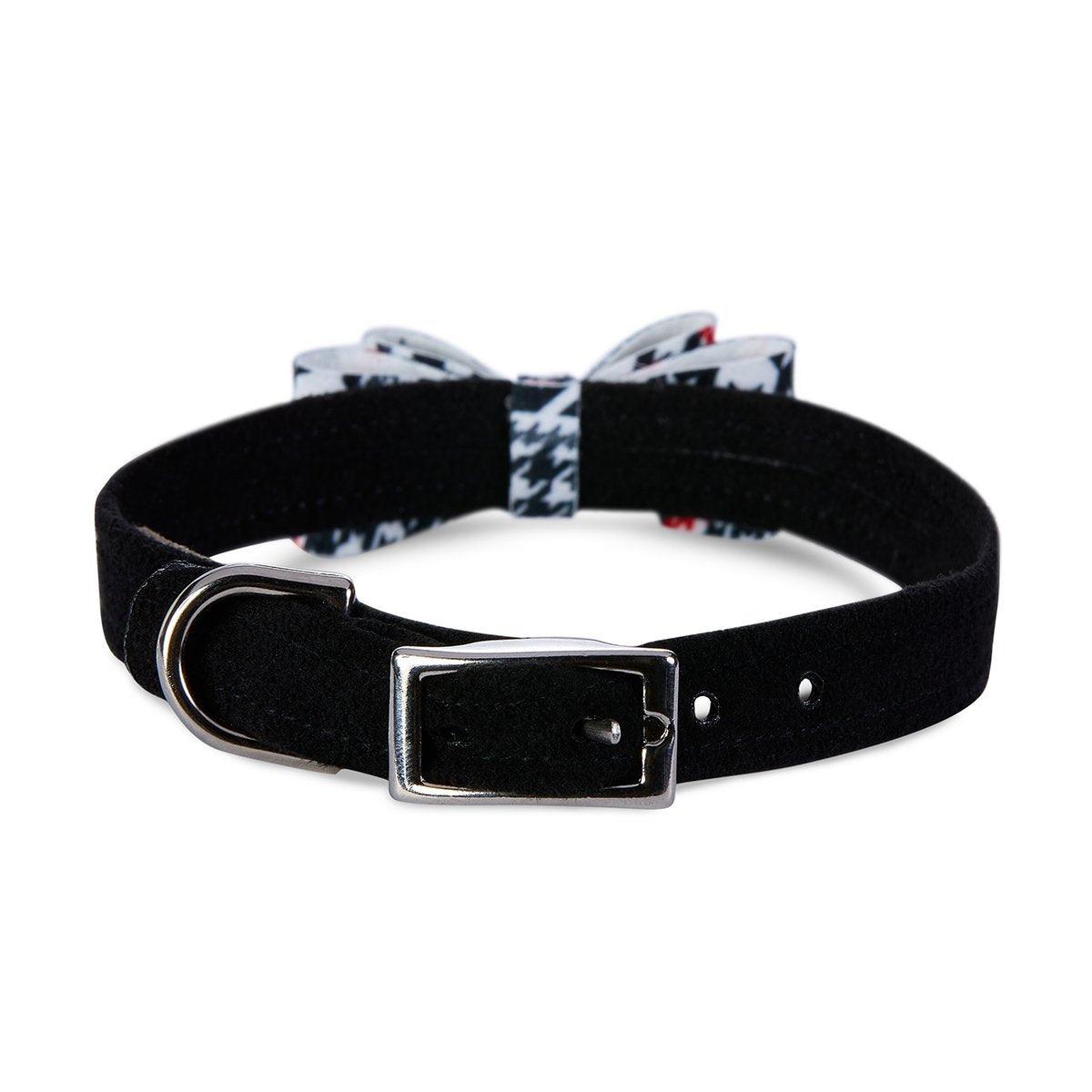 Glen Houndstooth Big Bow Collar - Rocky & Maggie's Pet Boutique and Salon