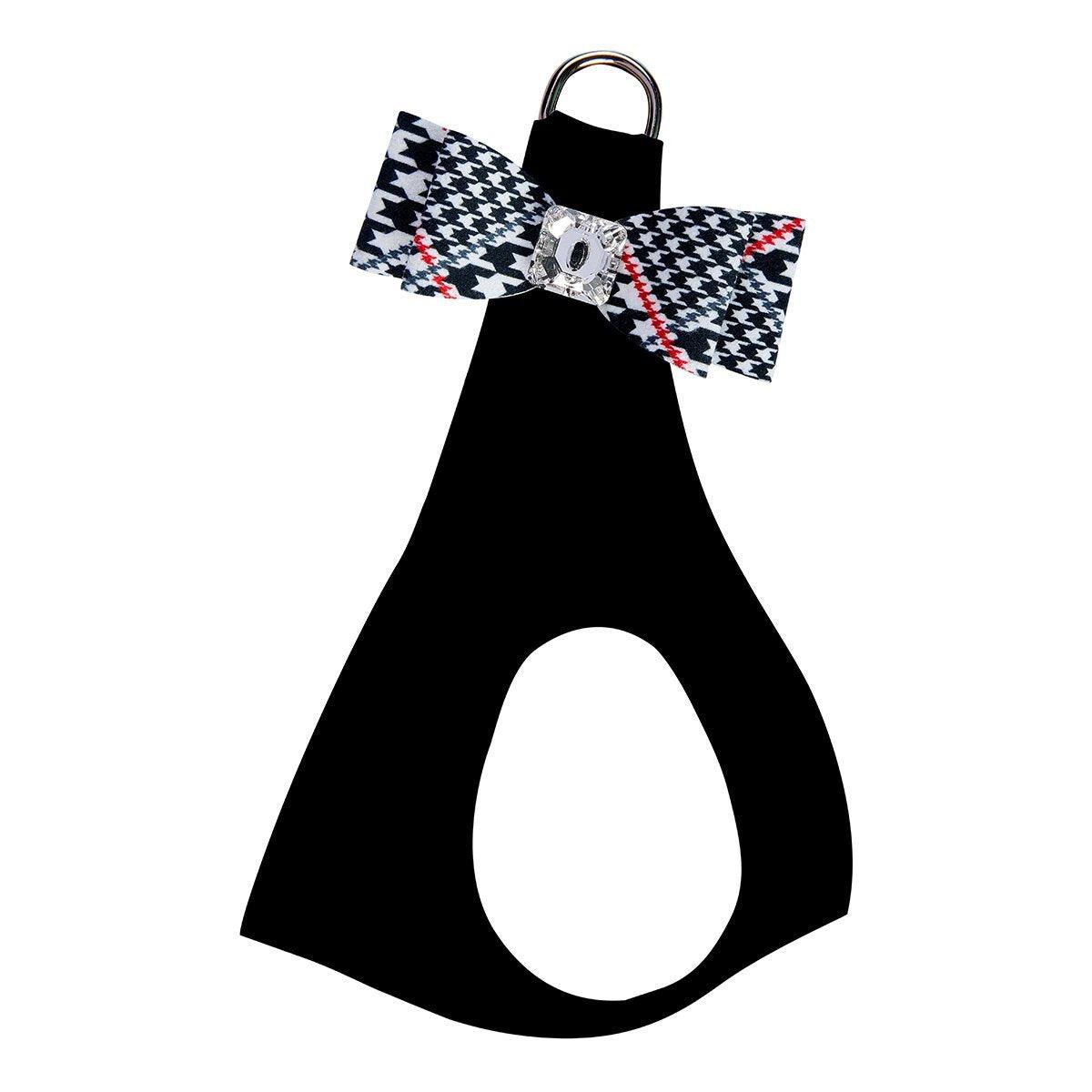 Black Glen Houndstooth Big Bow Step In Harness - Rocky & Maggie's Pet Boutique and Salon