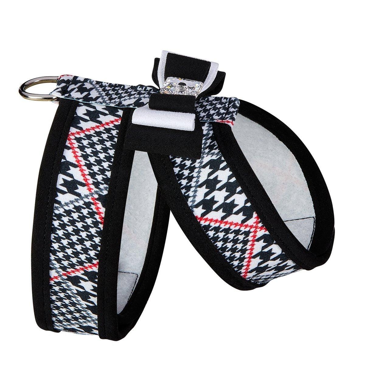 Glen Houndstooth Tinkie Harness with Really Big Bow and Trim - Rocky & Maggie's Pet Boutique and Salon