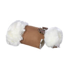 White Fox Fur Coat with Chocolate Glen Houndstooth Nouveau Bow - Rocky & Maggie's Pet Boutique and Salon