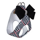 Black & White Glen Houndstooth Nouveau Bow Step In Harness - Rocky & Maggie's Pet Boutique and Salon