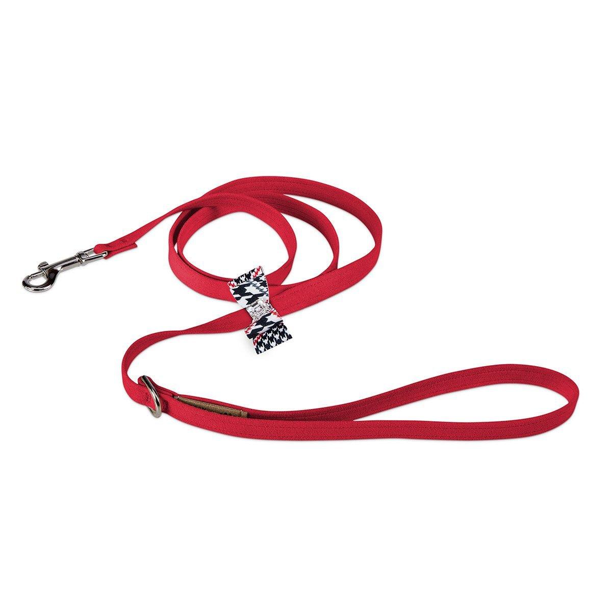 Glen Houndstooth Big Bow Leash - Rocky & Maggie's Pet Boutique and Salon