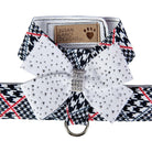 Glen Houndstooth Stardust Nouveau Bow Tinkie Harness - Rocky & Maggie's Pet Boutique and Salon