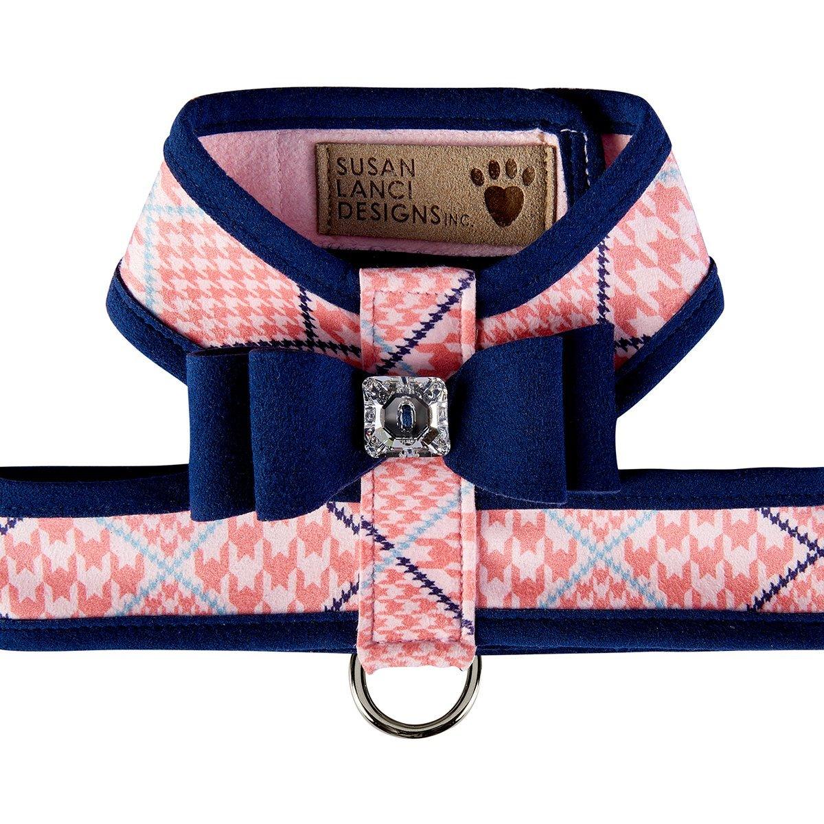 Glen Houndstooth Tinkie Harness with Big Bow and Trim - Rocky & Maggie's Pet Boutique and Salon
