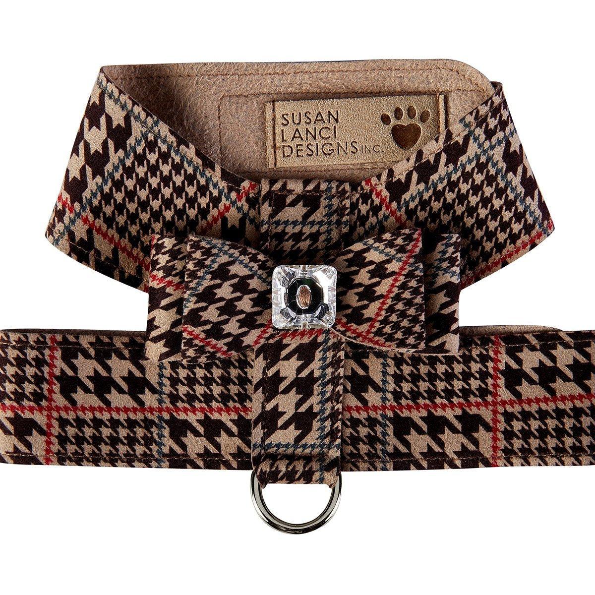 Glen Houndstooth Big Bow Tinkie Harness - Rocky & Maggie's Pet Boutique and Salon
