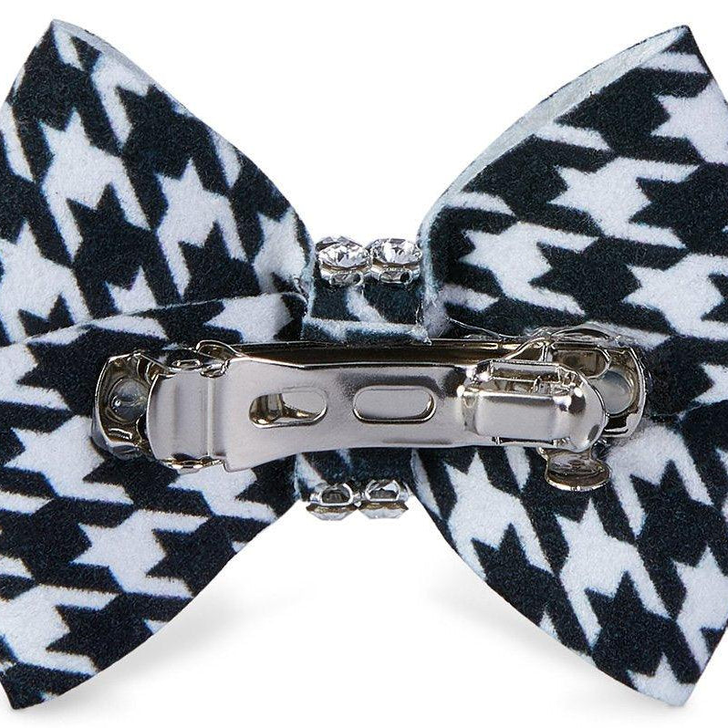Black & White Houndstooth Nouveau Bow Hair Bow - Rocky & Maggie's Pet Boutique and Salon