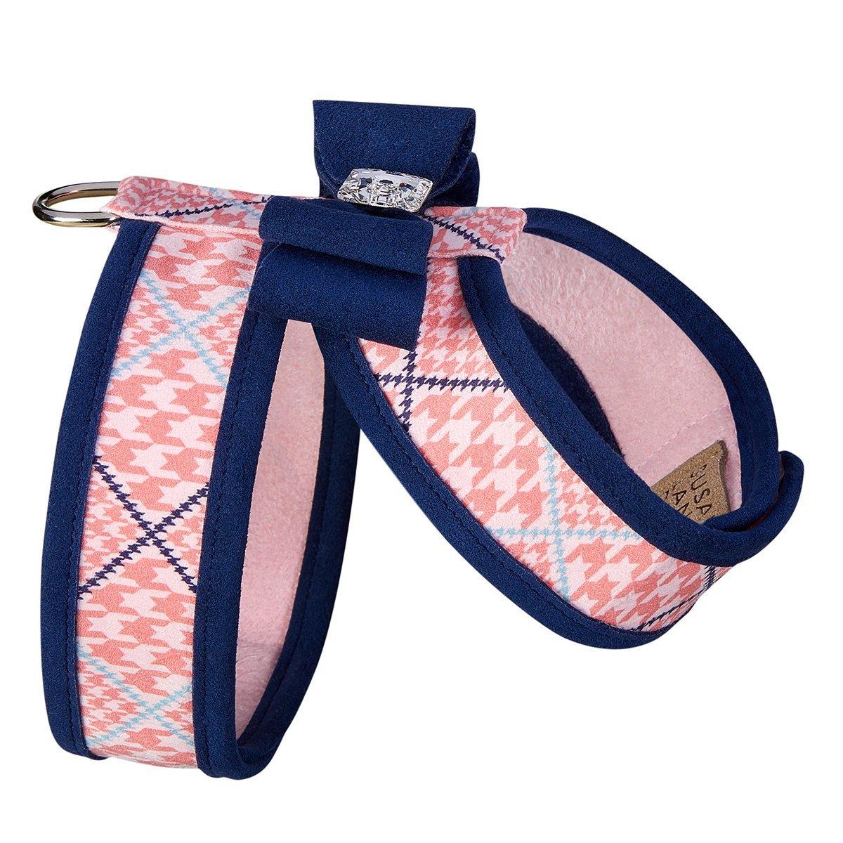 Glen Houndstooth Tinkie Harness with Big Bow and Trim - Rocky & Maggie's Pet Boutique and Salon