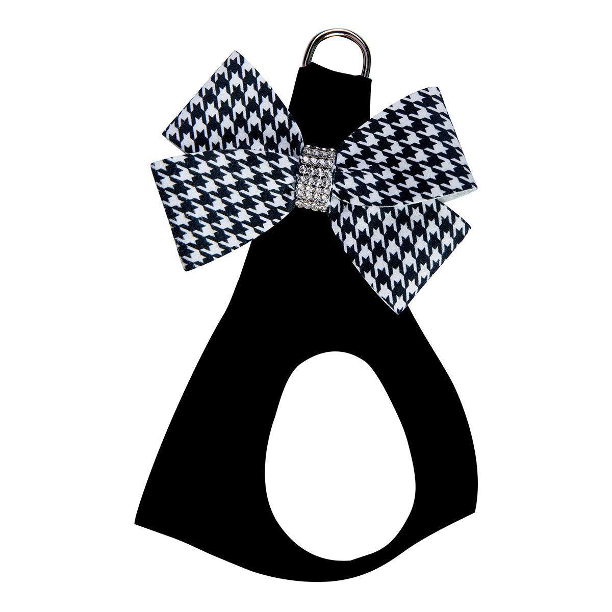 Black & White Houndstooth Nouveau Bow Step In Harness - Rocky & Maggie's Pet Boutique and Salon