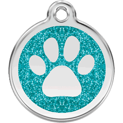 Red Dingo Stainless Steel with Glitter Dog Tag - Rocky & Maggie's Pet Boutique and Salon