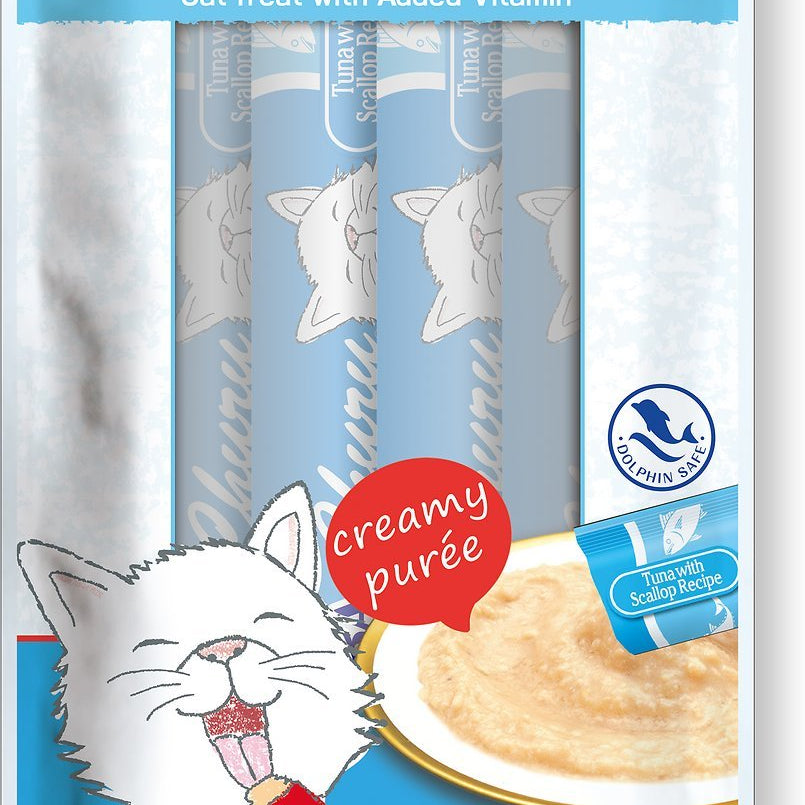 Churu Grain-Free Tuna with Scallop Puree Lickable Cat Treat - Rocky & Maggie's Pet Boutique and Salon