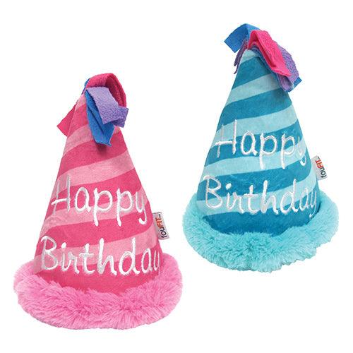 fouFIT™ Birthday Hat Crinkle Plush Toy (7") - Rocky & Maggie's Pet Boutique and Salon
