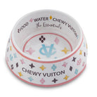 White Chewy Vuiton Bowl Set - Rocky & Maggie's Pet Boutique and Salon
