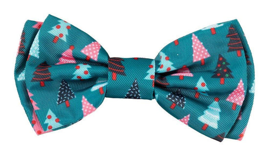 FuzzYard Christmas Trees Holiday Collar Bowtie