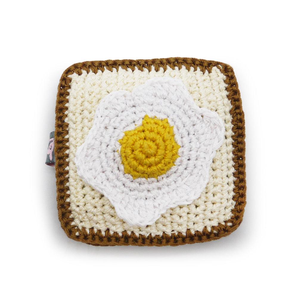 PAWer Squeaky Knit Toy - Toast & Egg - Rocky & Maggie's Pet Boutique and Salon