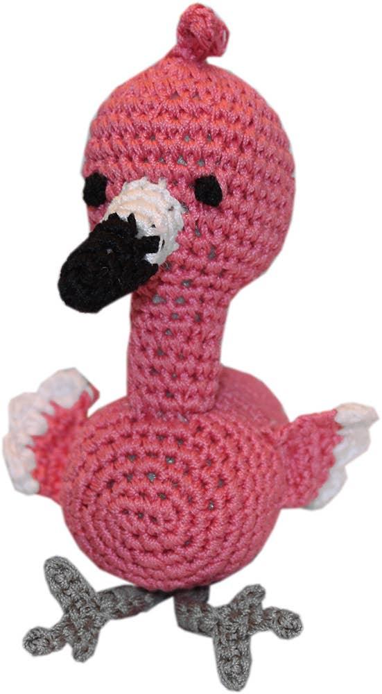 Knit Knacks Fergie the Flamingo Organic Cotton Small Dog Toy - Rocky & Maggie's Pet Boutique and Salon