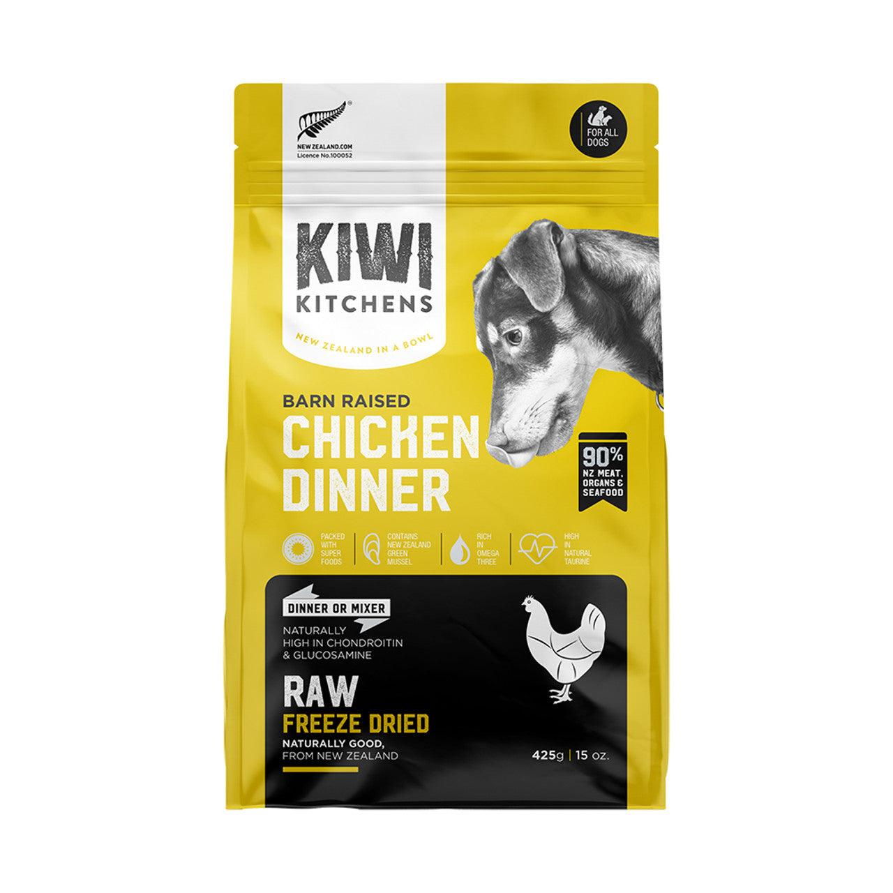 Kiwi Kitchens Barn Raised Chicken Dinner Raw Freeze Dried Dog Food - Rocky & Maggie's Pet Boutique and Salon