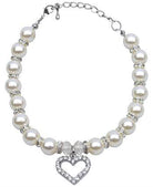Heart & Pearl Necklace - Rocky & Maggie's Pet Boutique and Salon