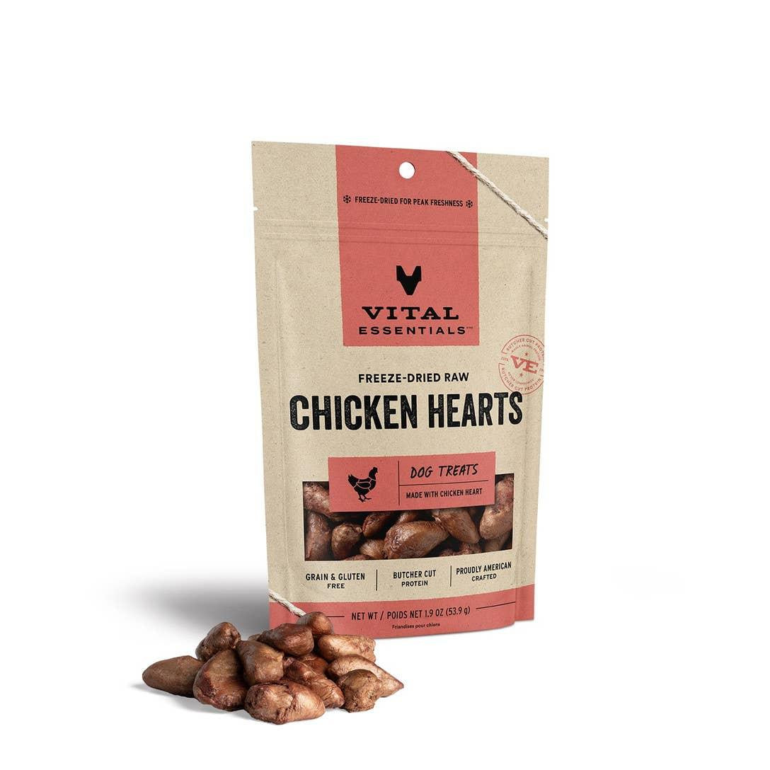 Vital Essentials Chicken Hearts FD Dog Treats - Rocky & Maggie's Pet Boutique and Salon