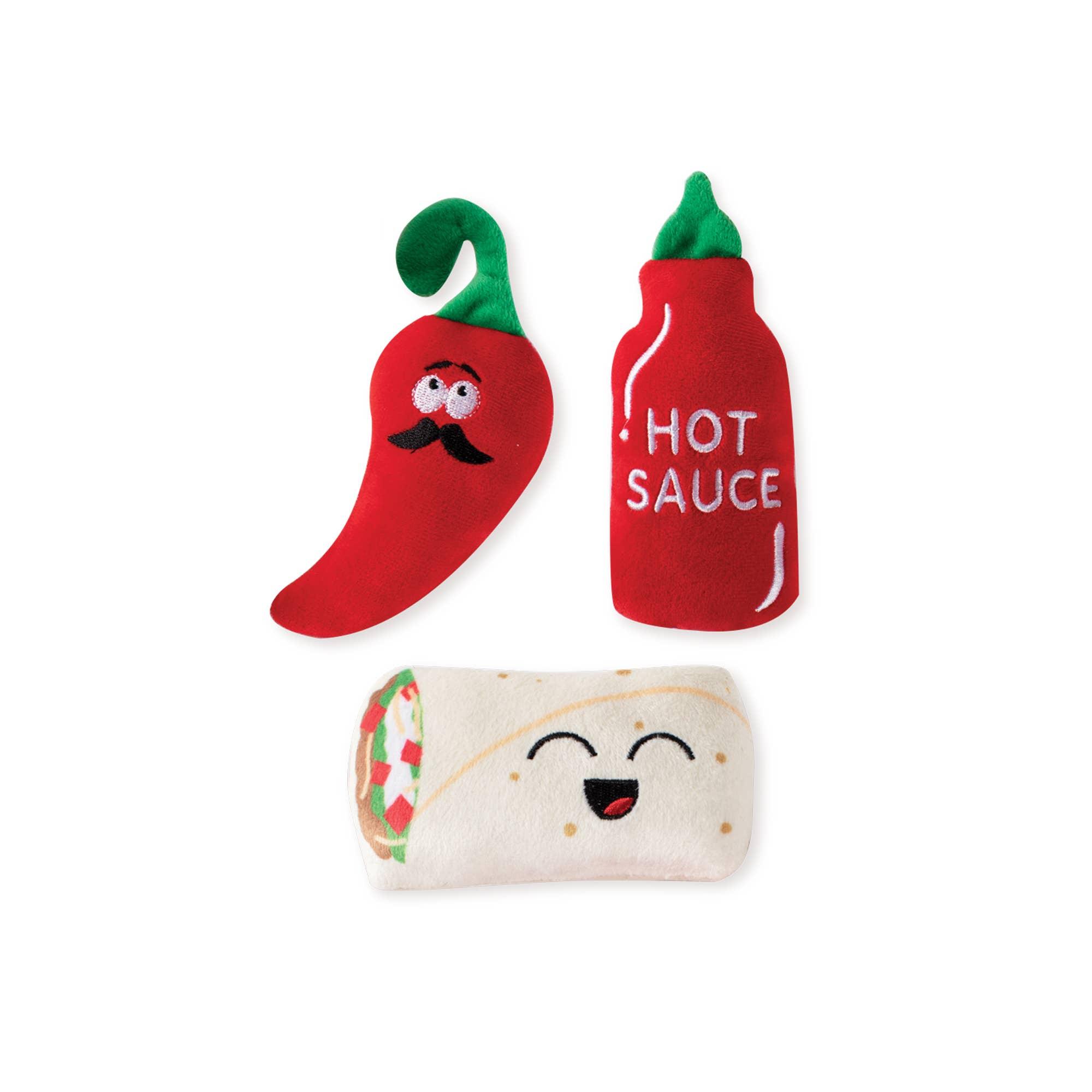 3 Piece Small Dog Toy Set - Hot And Spicy - Rocky & Maggie's Pet Boutique and Salon