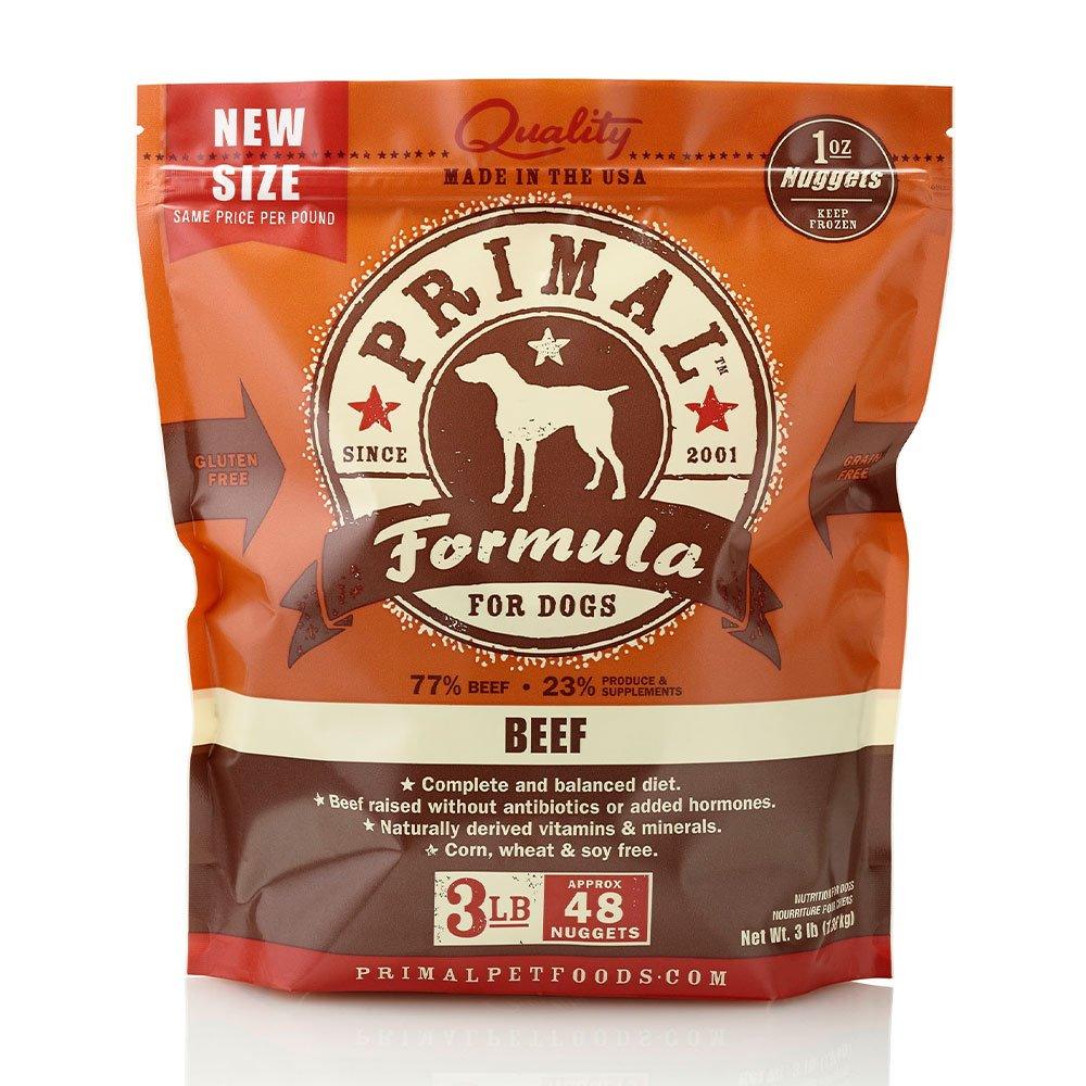 Primal™ Frozen Raw Beef Formula Dog Nuggets 3lbs - Rocky & Maggie's Pet Boutique and Salon