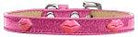Pink Glitter Lips Widget Dog Collar - Rocky & Maggie's Pet Boutique and Salon