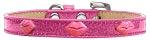 Pink Glitter Lips Widget Dog Collar - Rocky & Maggie's Pet Boutique and Salon