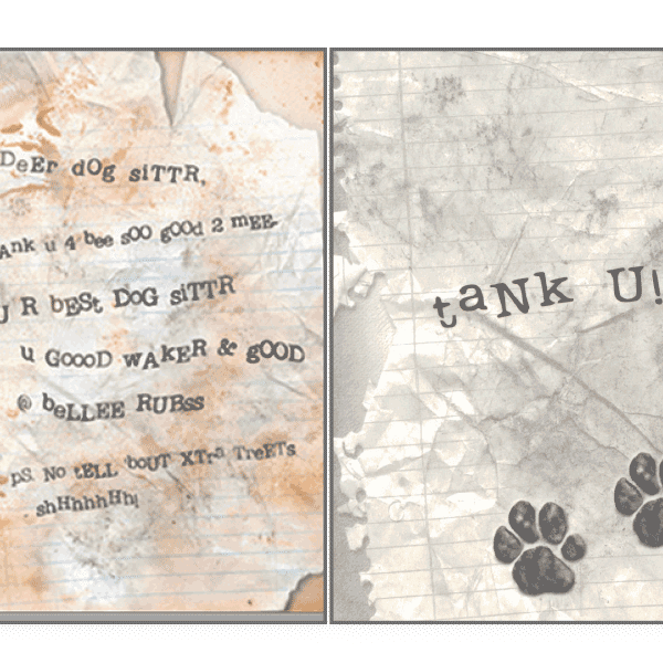 Dog Letter Pet Sitter Card - Rocky & Maggie's Pet Boutique and Salon
