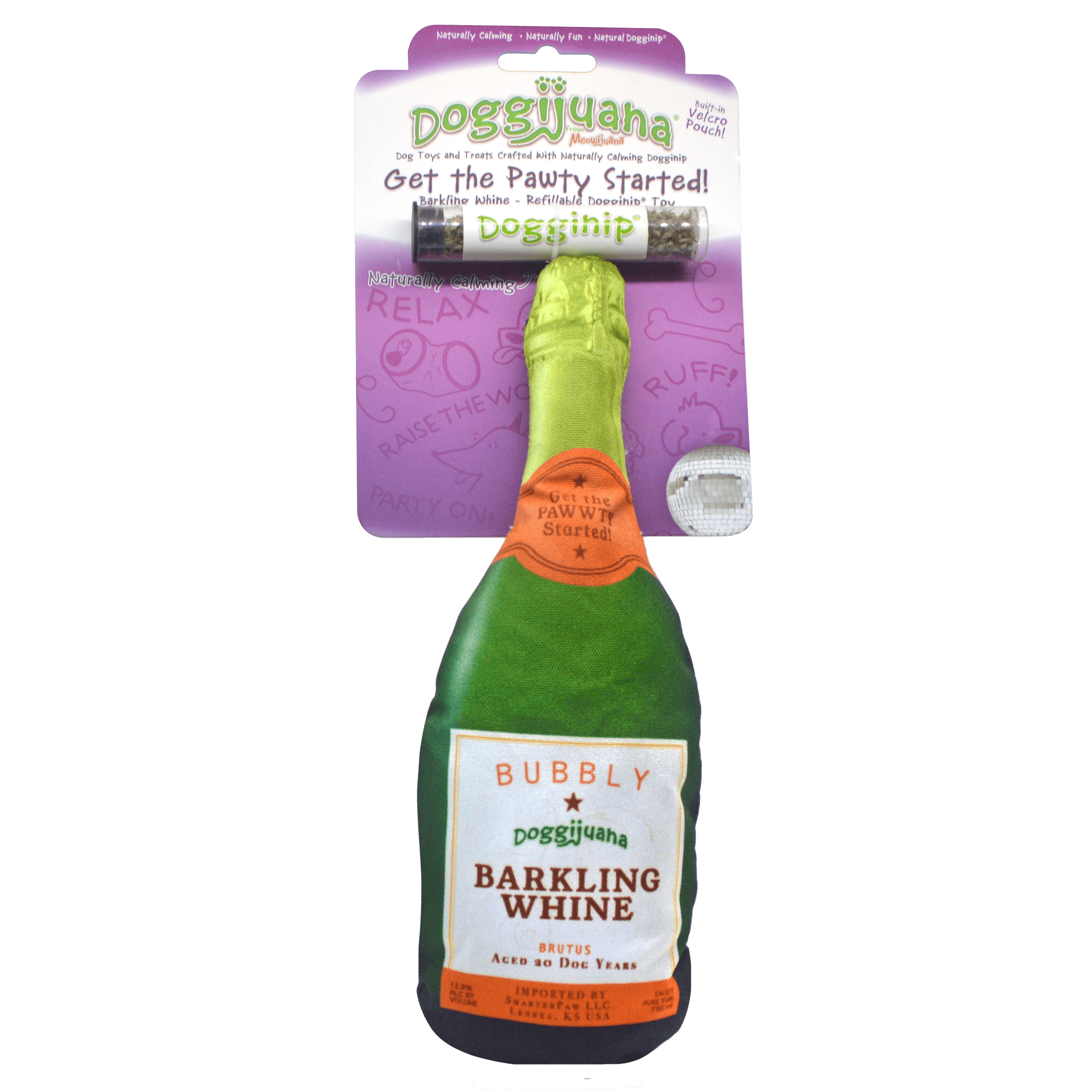 Get the Pawty Started Barkling Whine - Refillable Dogginip® Toy by SmarterPaw™ - Rocky & Maggie's Pet Boutique and Salon