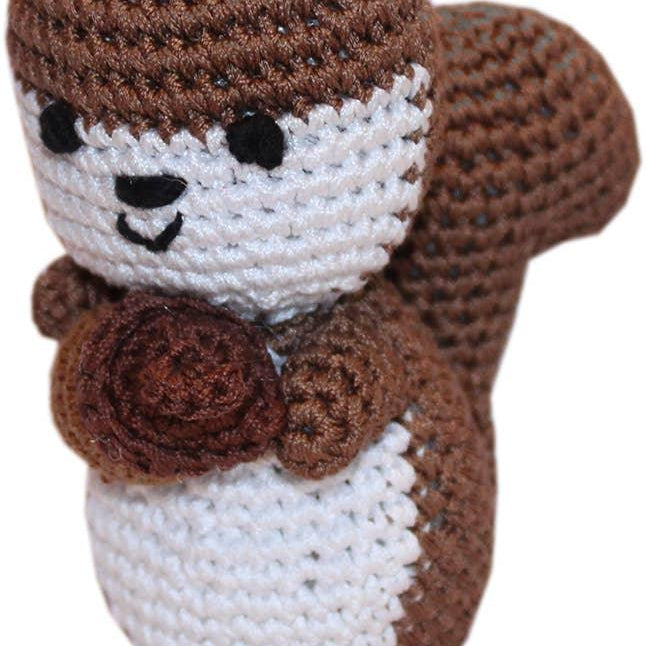 Knit Knacks Slappy the Squirrel Organic Cotton Small Dog Toy - Rocky & Maggie's Pet Boutique and Salon