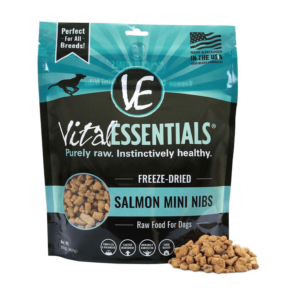 Vital Essentials Freeze-Dried Salmon Mini Nibs Dog Food 14 Oz