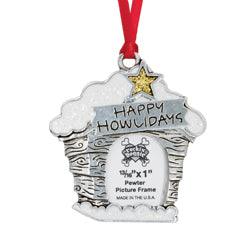 Pewter Christmas Dog Ornament - Happy Howlidays/Picture Frame - Rocky & Maggie's Pet Boutique and Salon