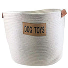 Rope Toy Basket with Leather Handles - Rocky & Maggie's Pet Boutique and Salon