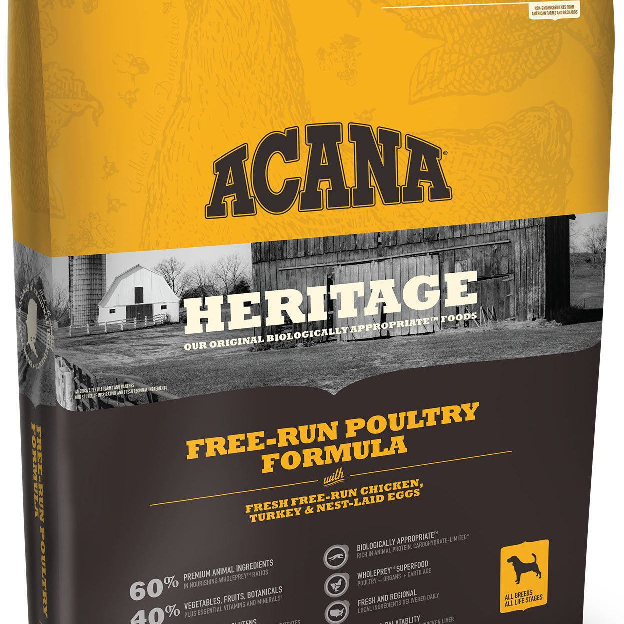 Acana Heritage Free Run Poultry Dog Food - Rocky & Maggie's Pet Boutique and Salon