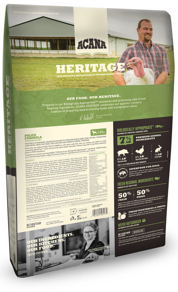 Acana Heritage Paleo Dog Food - Rocky & Maggie's Pet Boutique and Salon
