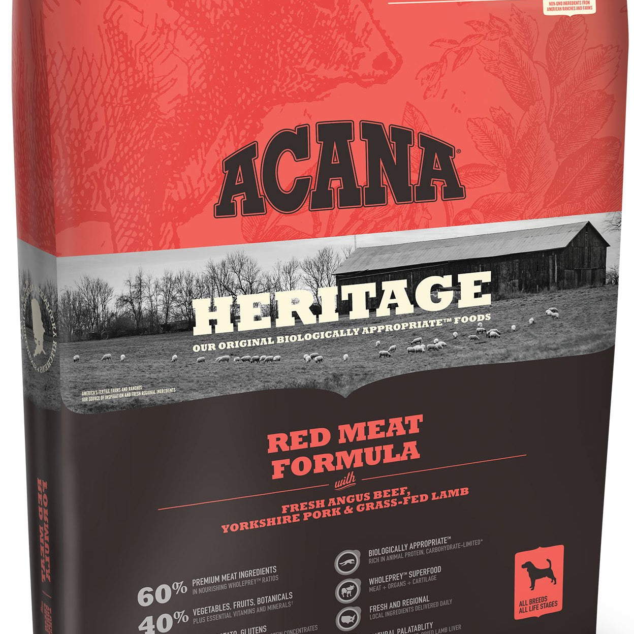 Acana Heritage Red Meat Dog Food - Rocky & Maggie's Pet Boutique and Salon