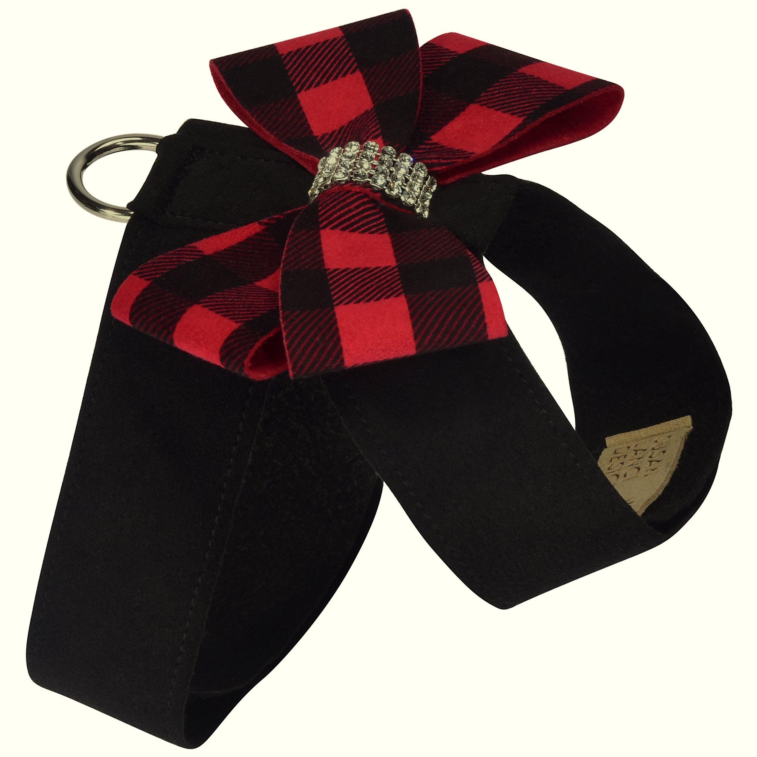 Red Gingham Nouveau Bow Tinkie Harness - Rocky & Maggie's Pet Boutique and Salon