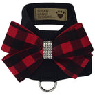 Red Gingham Nouveau Bow Tinkie Harness - Rocky & Maggie's Pet Boutique and Salon