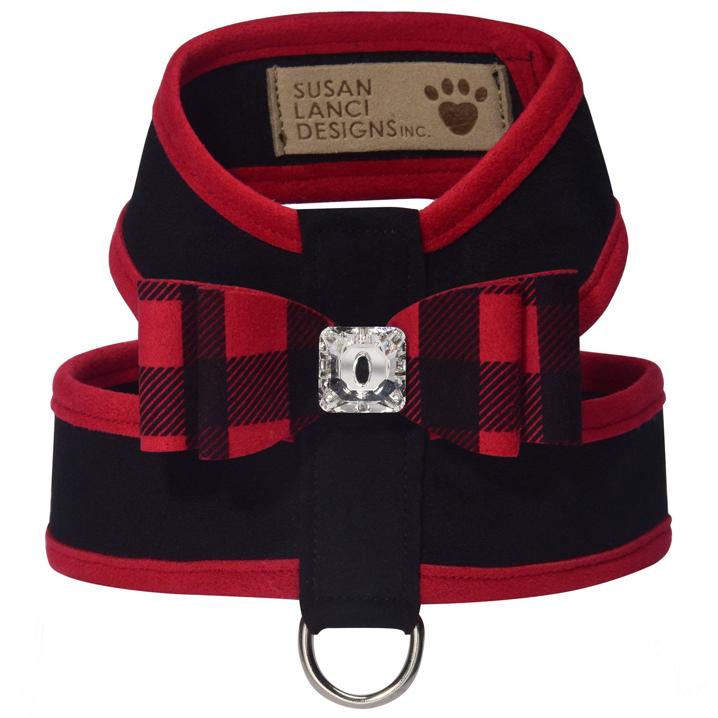 Red Gingham Big Bow Tinkie Harness - Rocky & Maggie's Pet Boutique and Salon