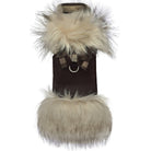 Fawn Gingham Nouveau Bow Ivory Fox Fur Coat - Rocky & Maggie's Pet Boutique and Salon