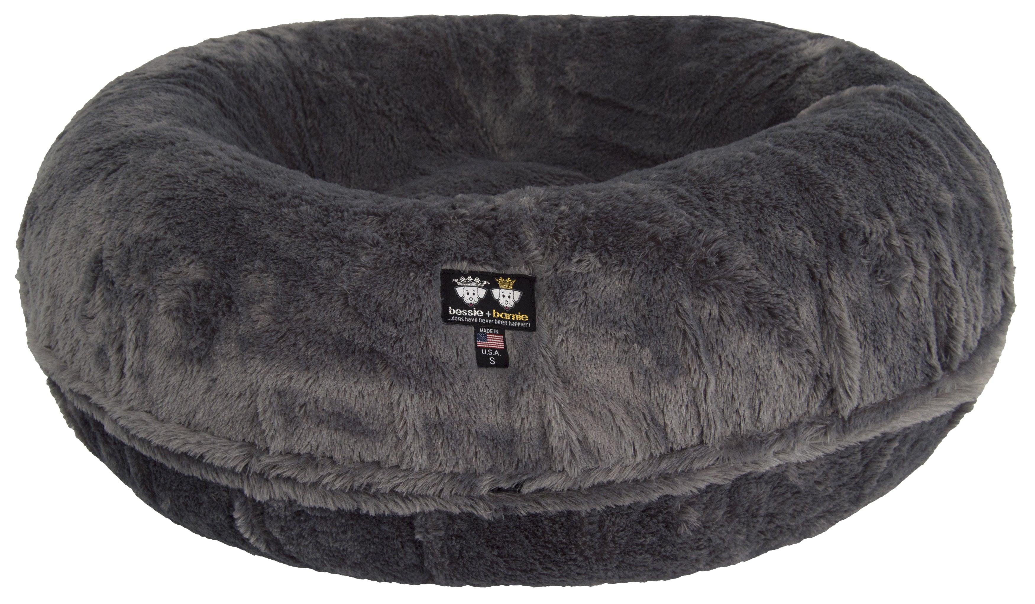 Bagel Bed - Mid Shag Grey Fox - Rocky & Maggie's Pet Boutique and Salon