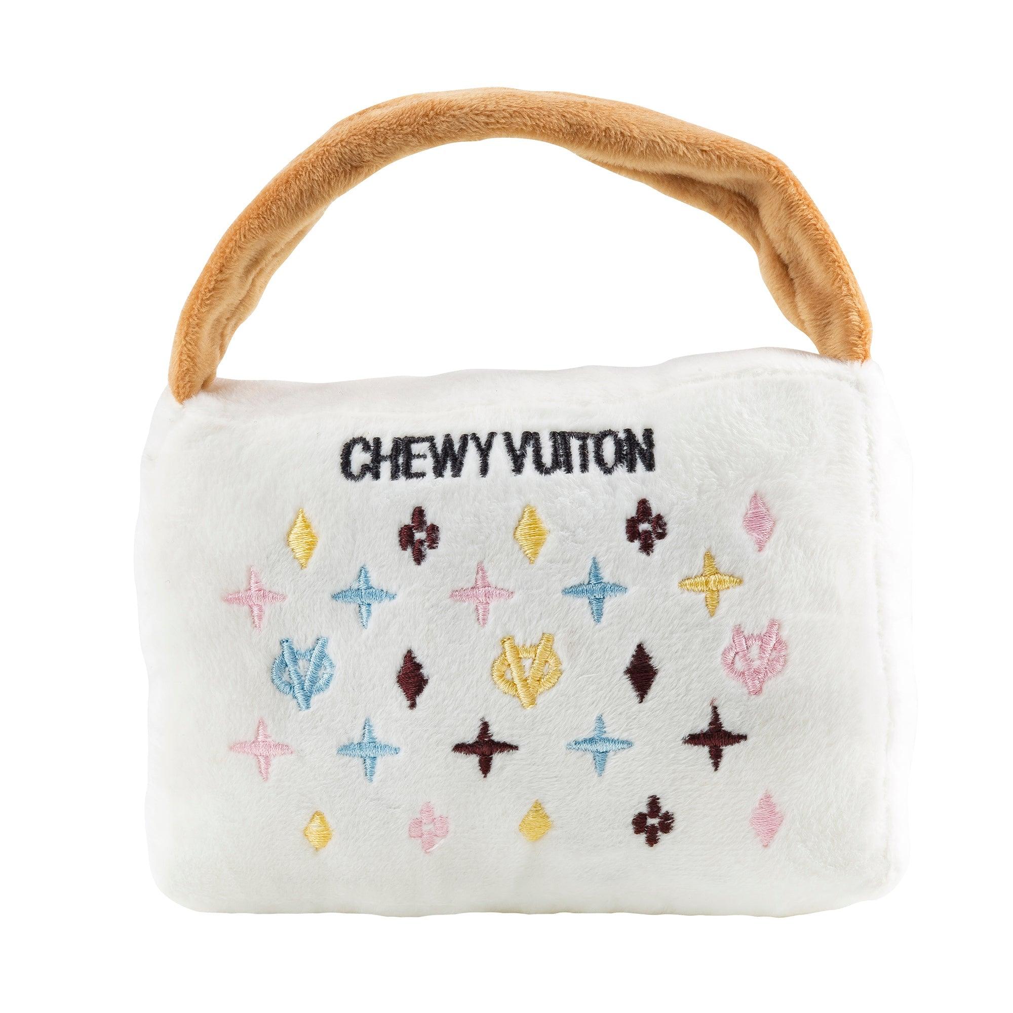 White Chewy Vuiton Purse Toy - Rocky & Maggie's Pet Boutique and Salon